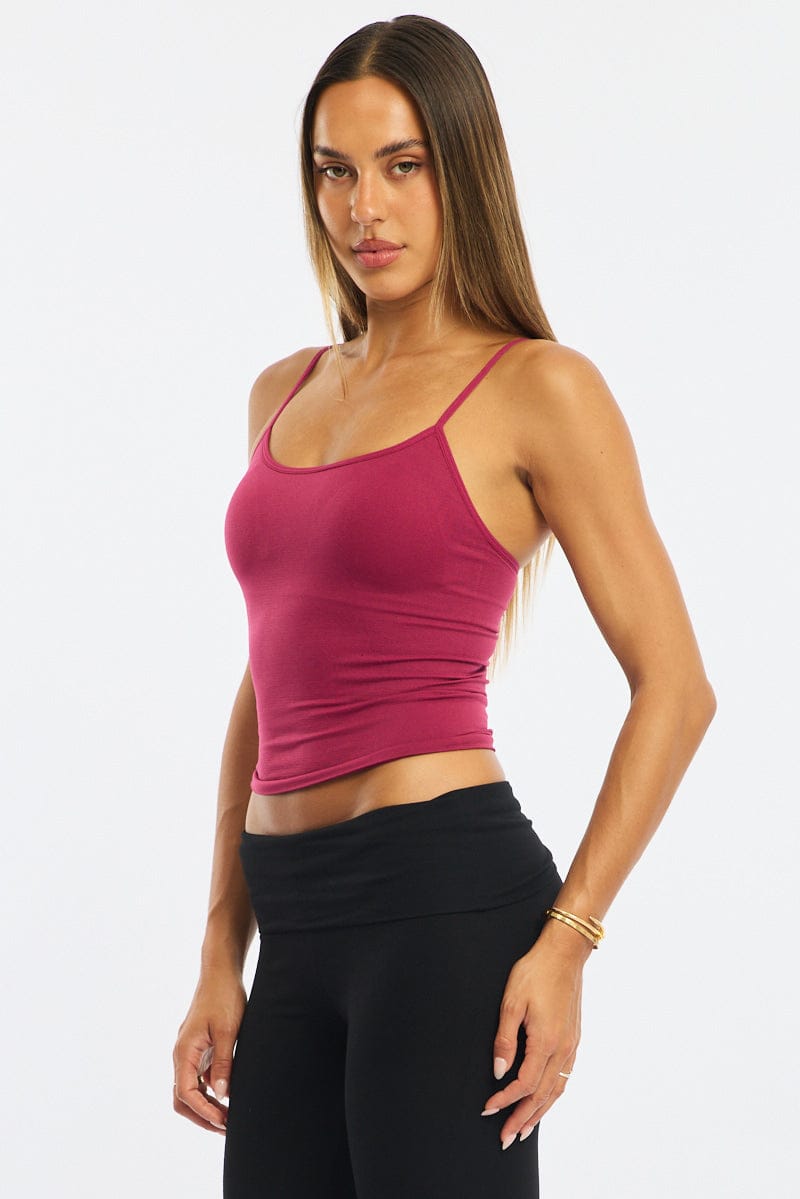 Red Singlet Top Seamless for Ally Fashion