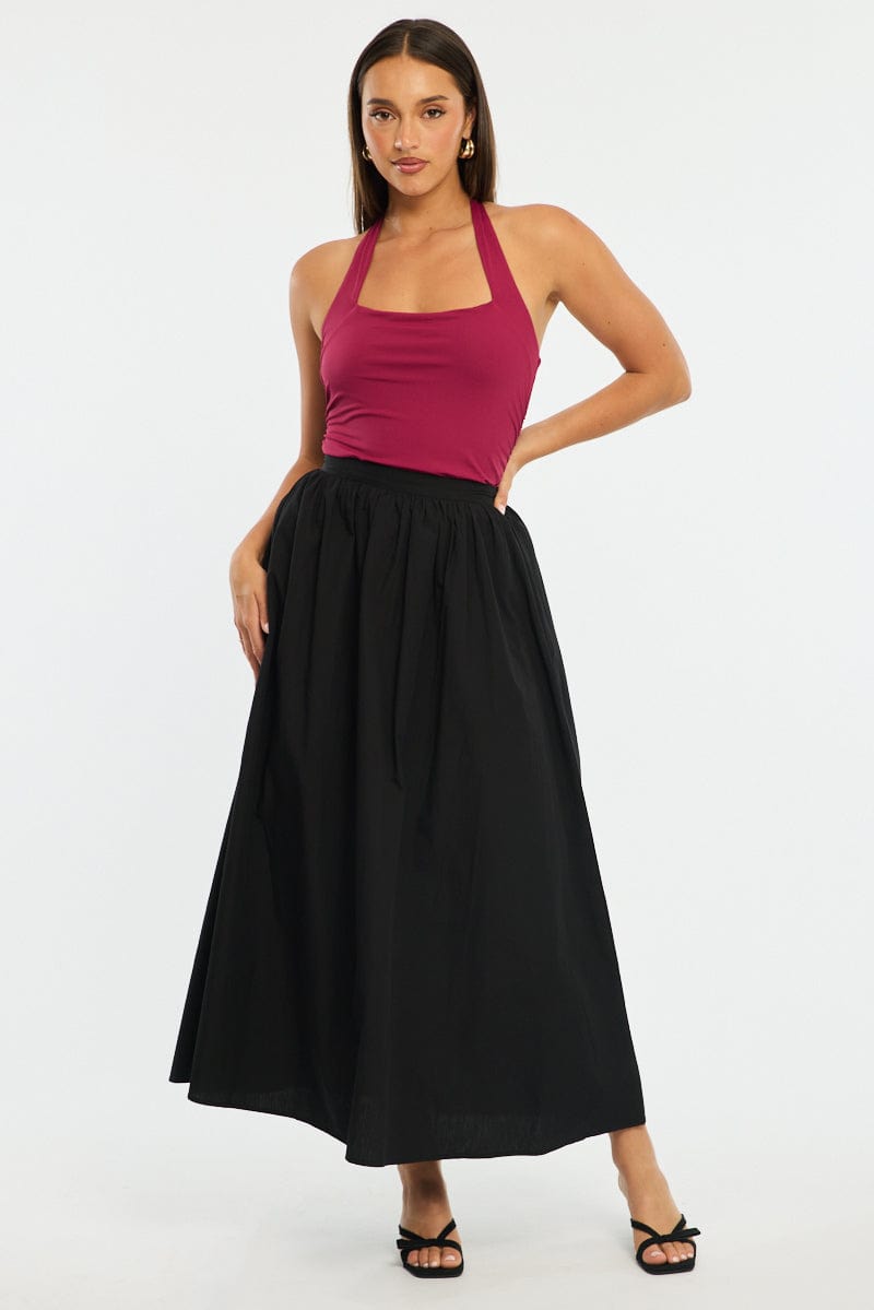 Red Halter-Neck Bodysuit from Ally Fashion
