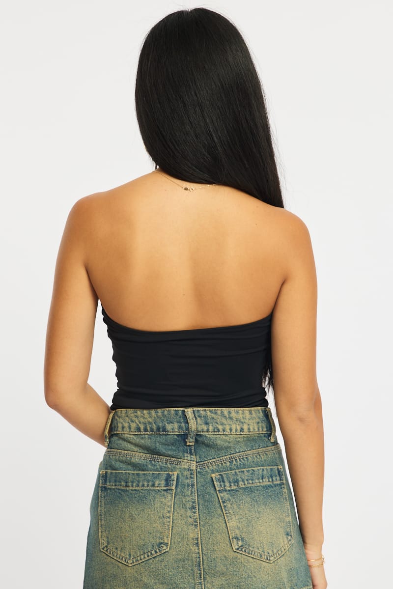 Black Supersoft Bandeau Top for Ally Fashion