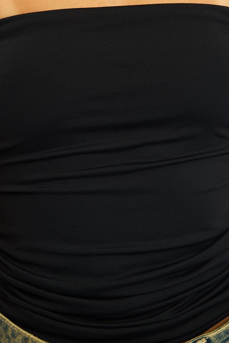 Black Supersoft Bandeau Top for Ally Fashion