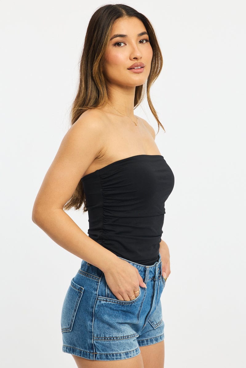 Black Supersoft Bandeau Top for Ally Fashion