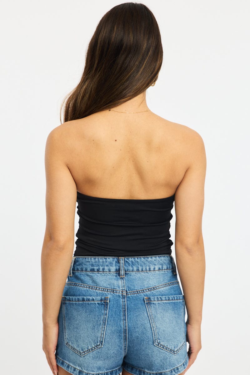 Black Supersoft Bandeau Top for Ally Fashion