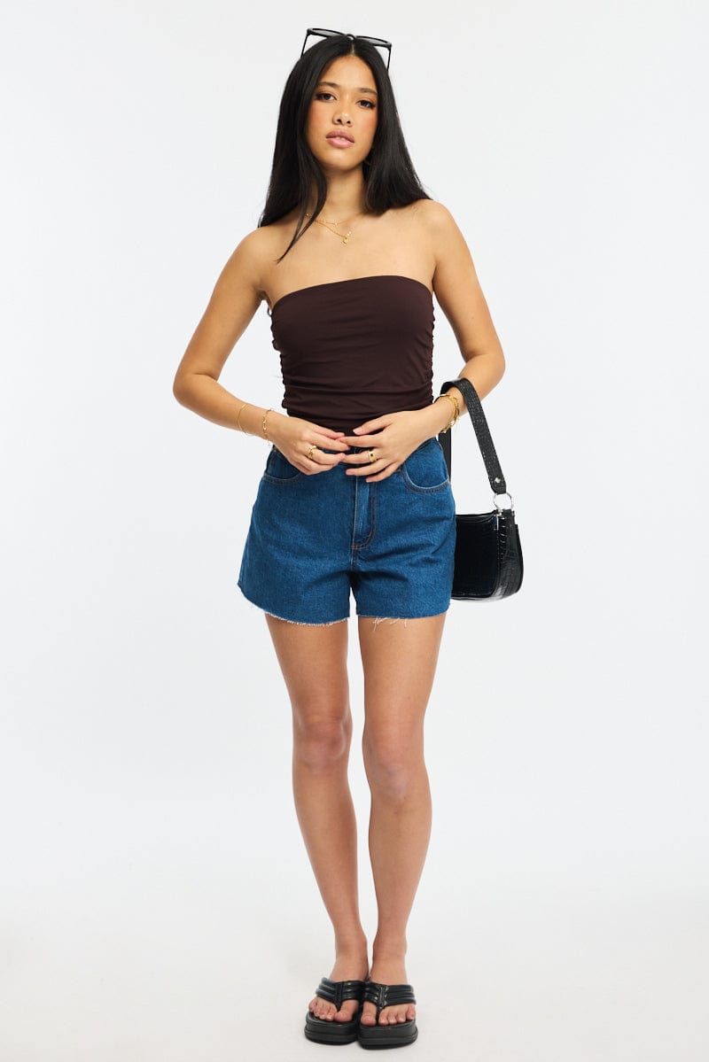 Brown Supersoft Bandeau Top for Ally Fashion