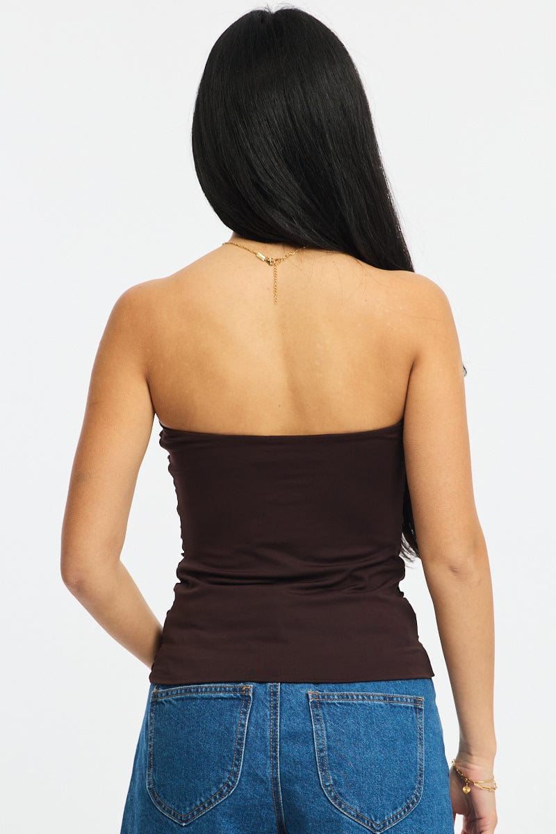 Brown Supersoft Bandeau Top for Ally Fashion