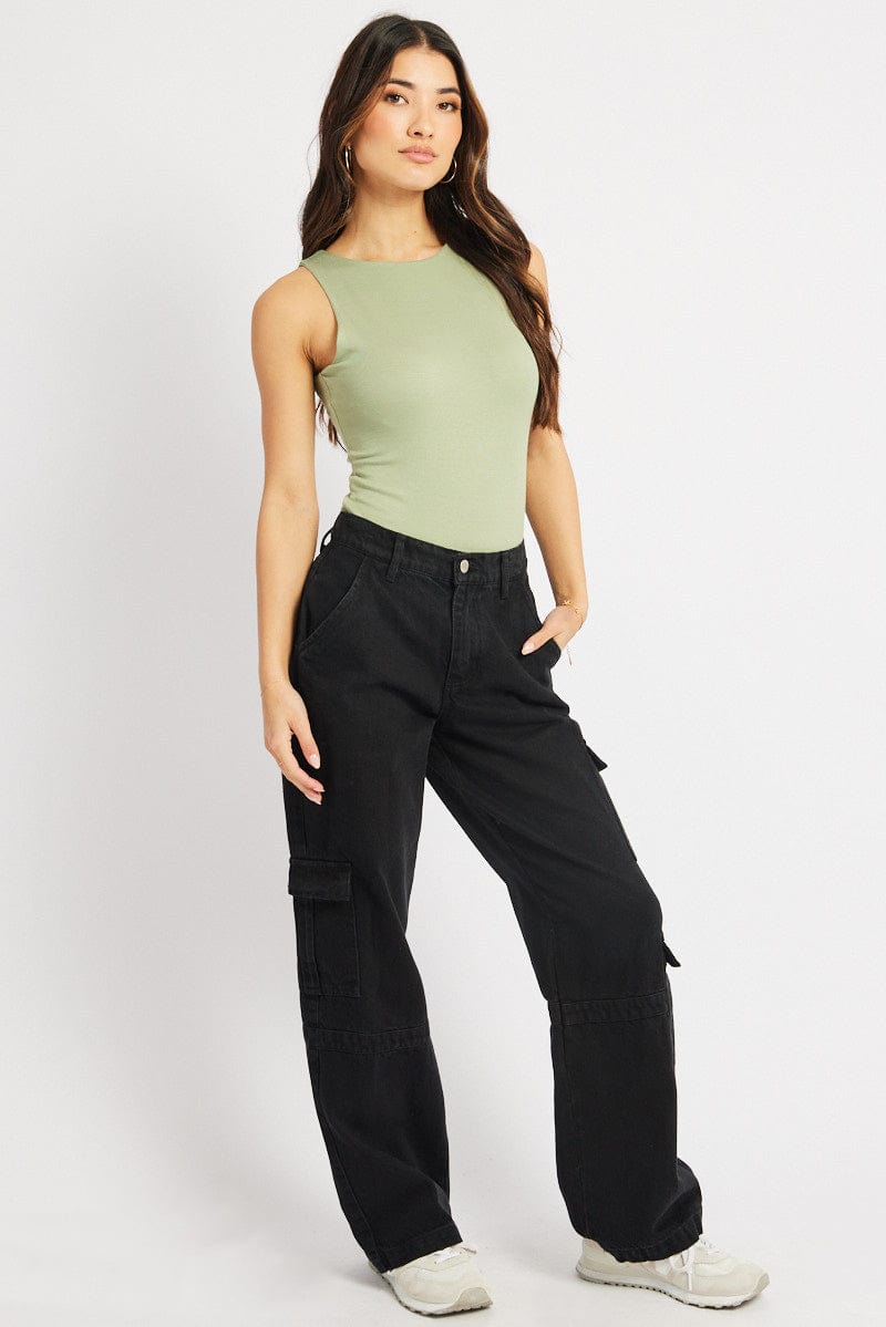 Green Bodysuit Boat Neck Modal for Ally Fashion