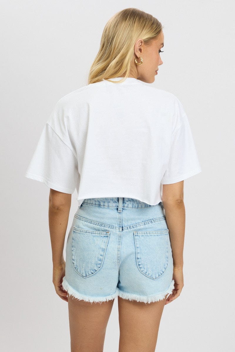 White T Shirt Short sleeve Crew Neck for Ally Fashion