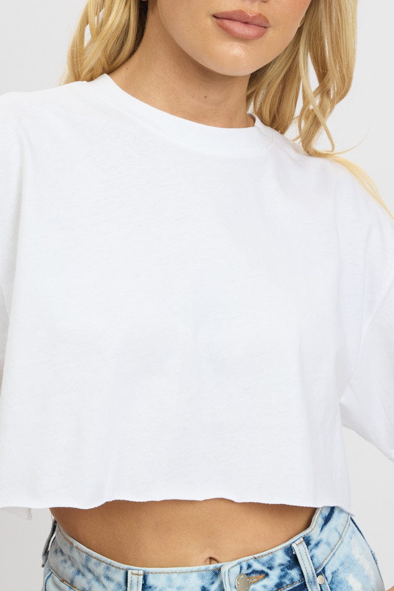 White T Shirt Short sleeve Crew Neck for Ally Fashion