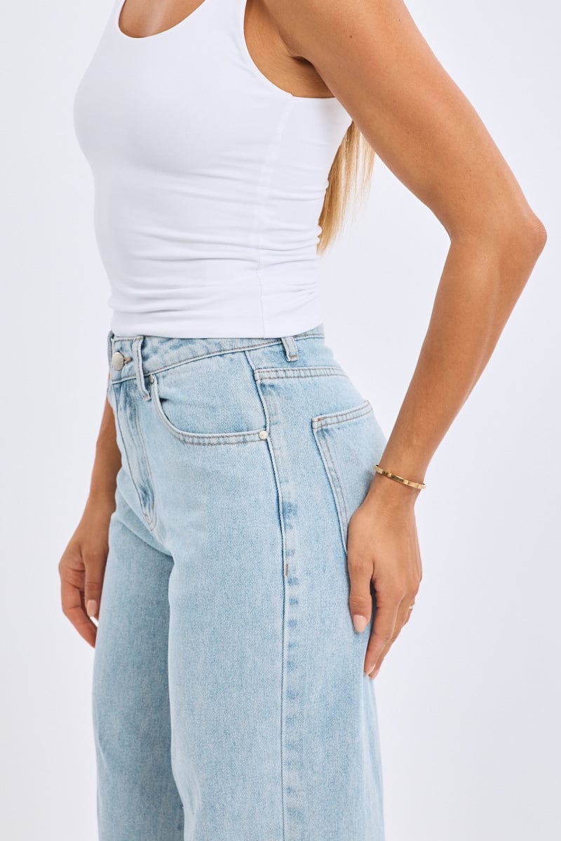 White Supersoft Top U Neck Sleeveless for Ally Fashion