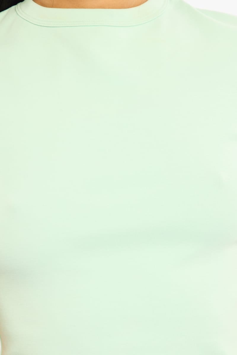 Green T-shirt Short Sleeve Crew Neck for Ally Fashion