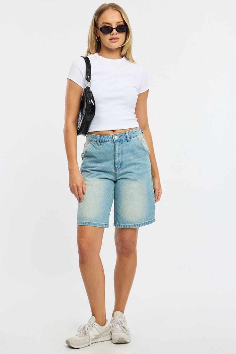 White T-shirt Short Sleeve Crew Neck for Ally Fashion