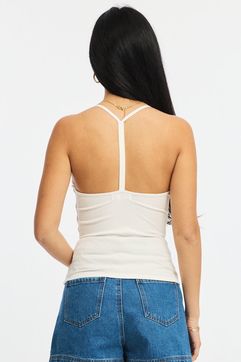 White V-neck Top for Ally Fashion