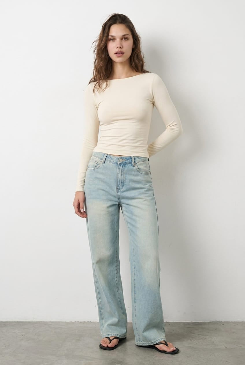 White Long Sleeve Supersoft Top
