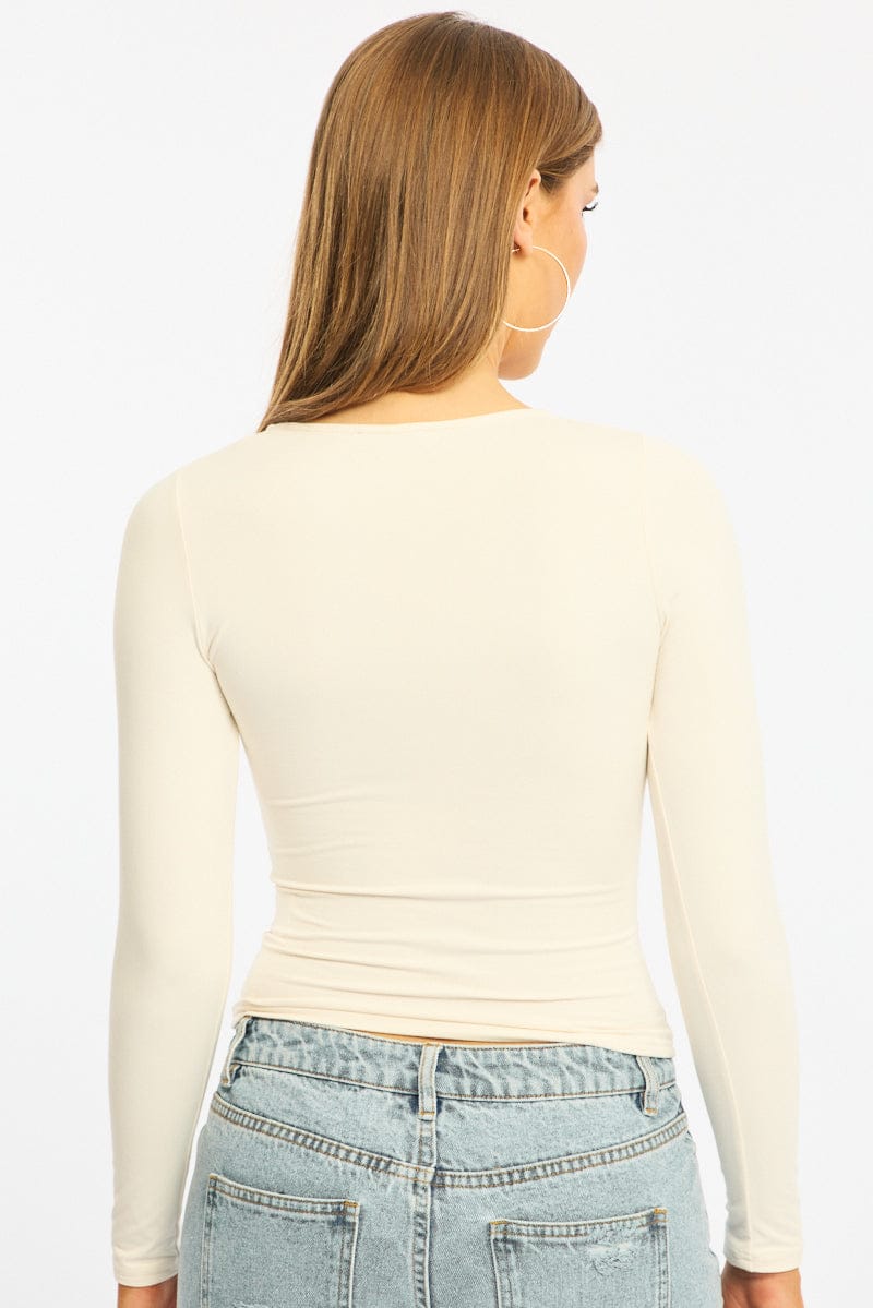 White Long Sleeve Supersoft Top for Ally Fashion