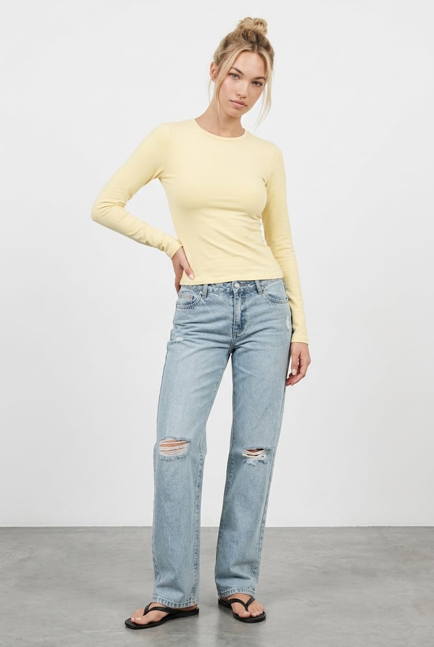 Yellow Long Sleeve Supersoft Top