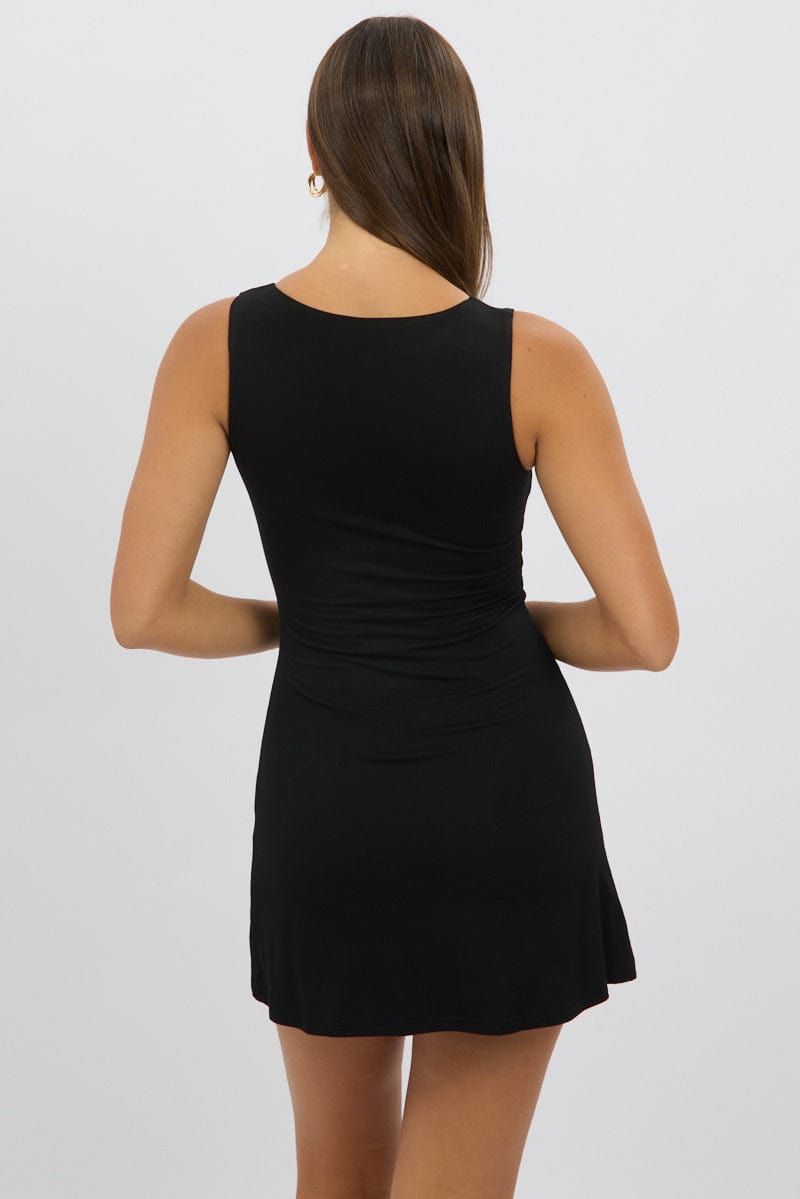 Black Sleeveless Mini Dress