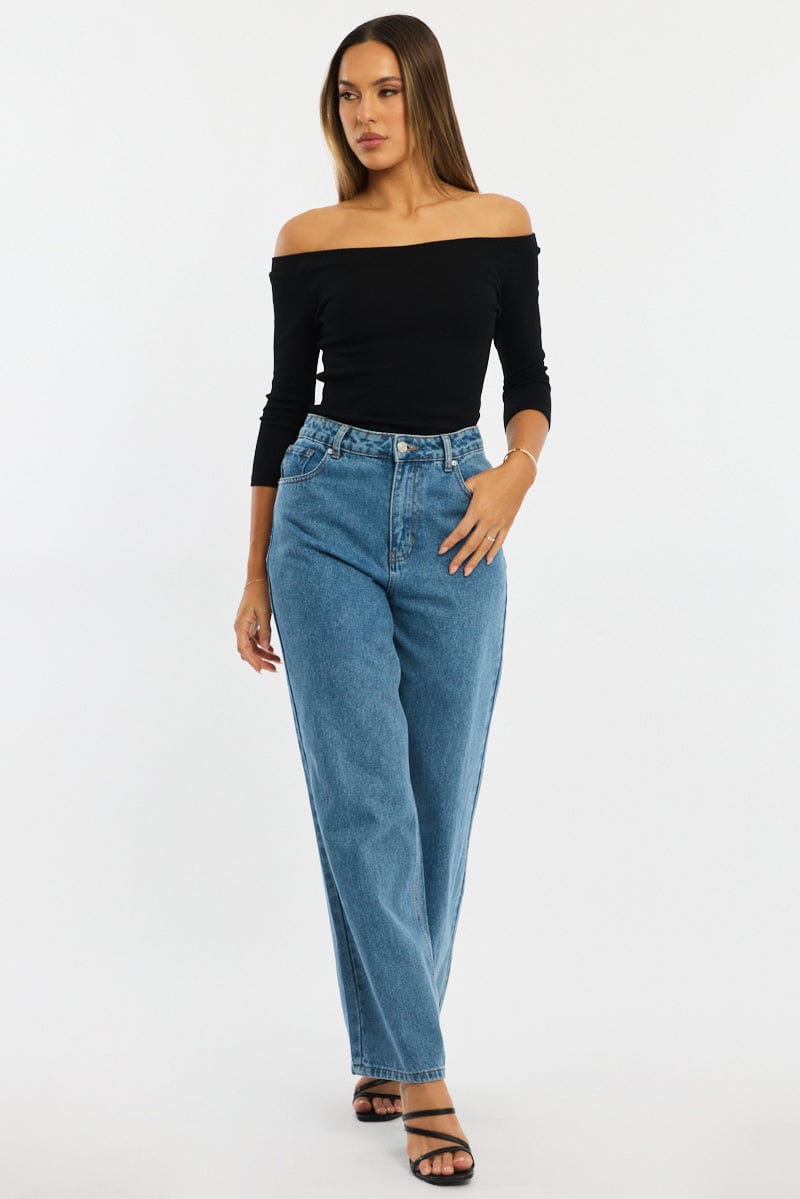 Black Top 3/4 Sleeve for Ally Fashion