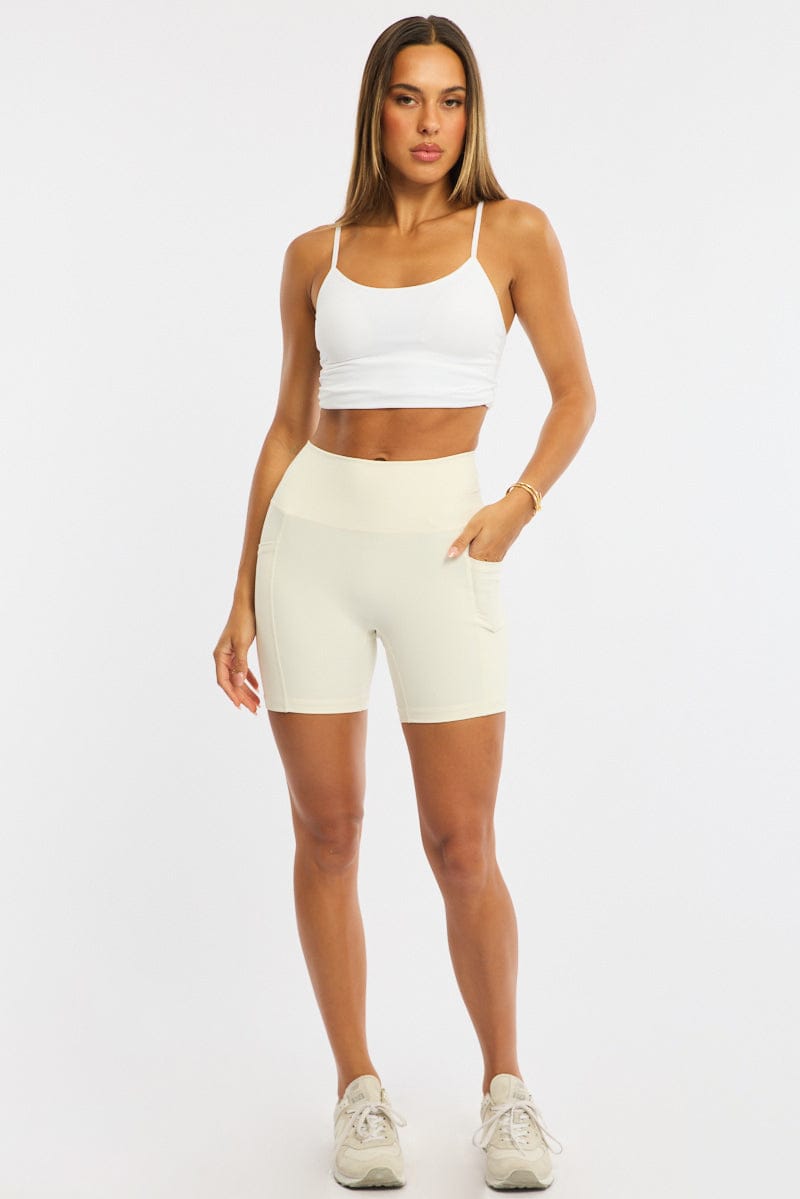White Bike Short for Ally Fashion