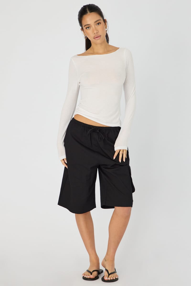 White Sheer Top Long Sleeve for Ally Fashion
