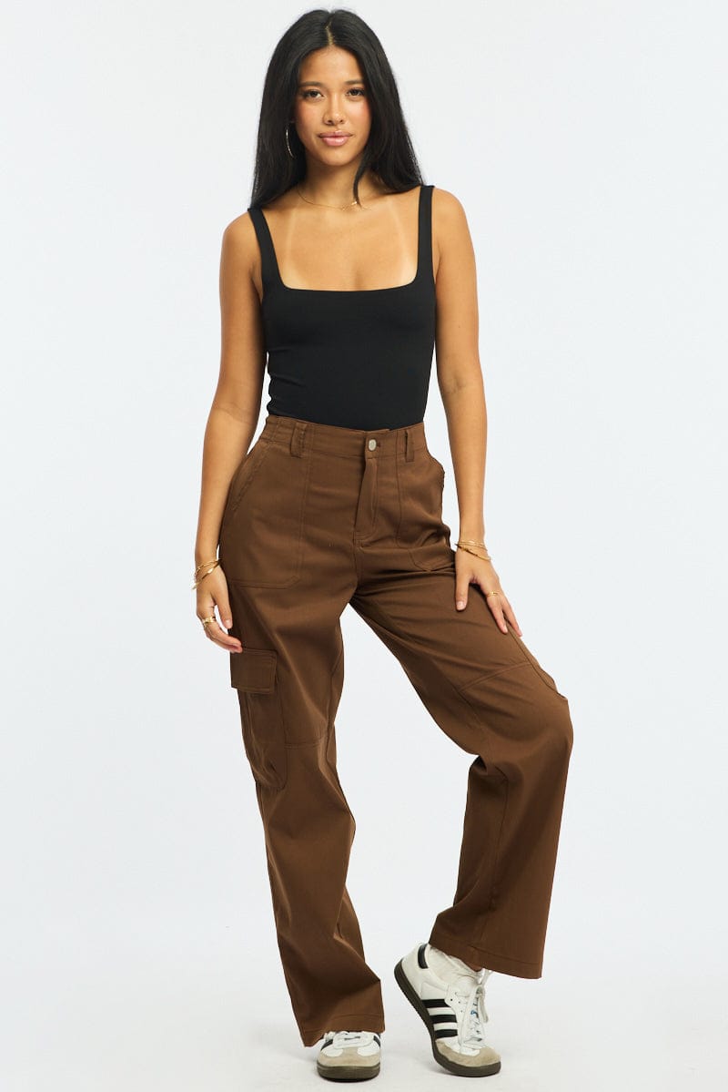 Black Supersoft Bodysuit Square Neck Sleeveless for Ally Fashion