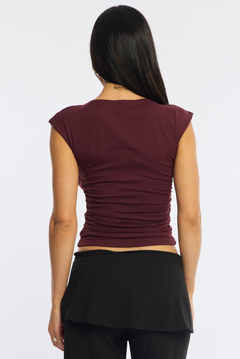 Red Tank Top Sleeveless Round Neck Supersoft for Ally Fashion