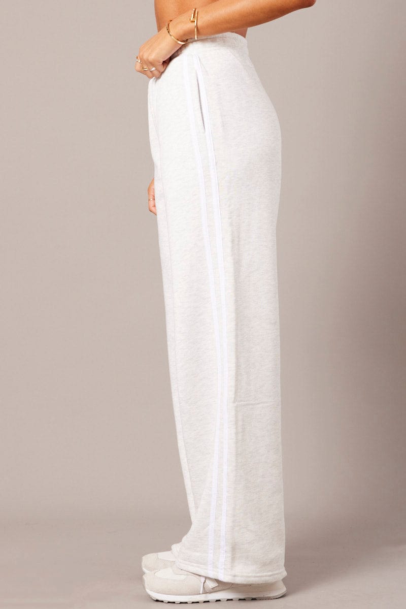Grey Track Pants Wide Leg for Ally Fashion
