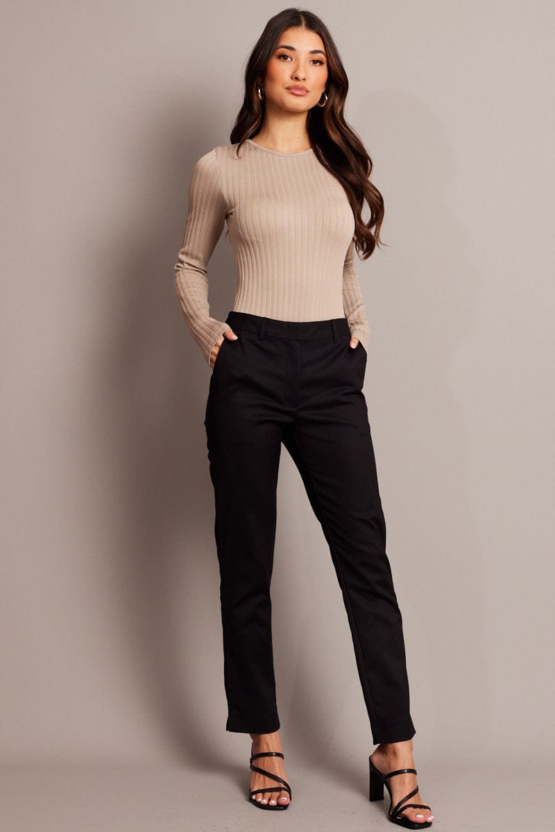 Black Slim Fit Pants Workwear for Ally Fashion