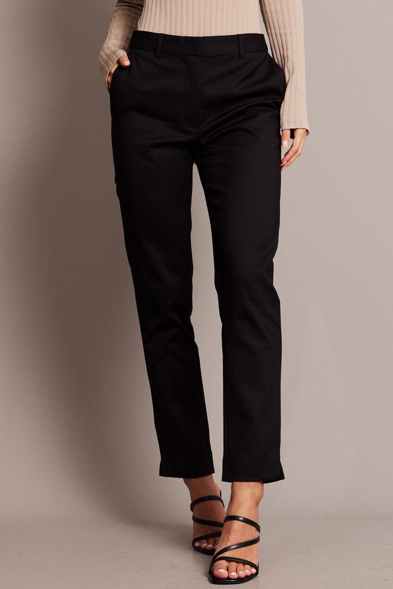 Black Slim Fit Pants Workwear for Ally Fashion