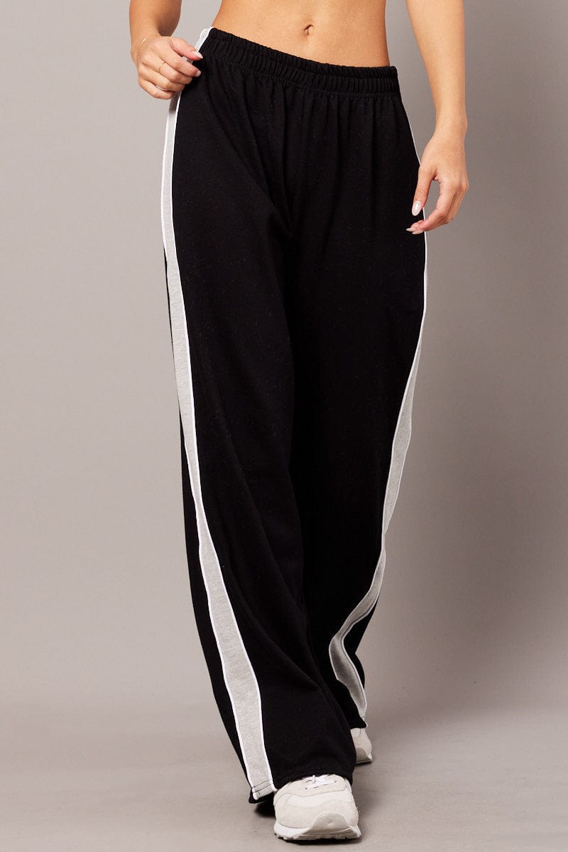 Black Track Pants Wide Leg Pants for Ally Fashion