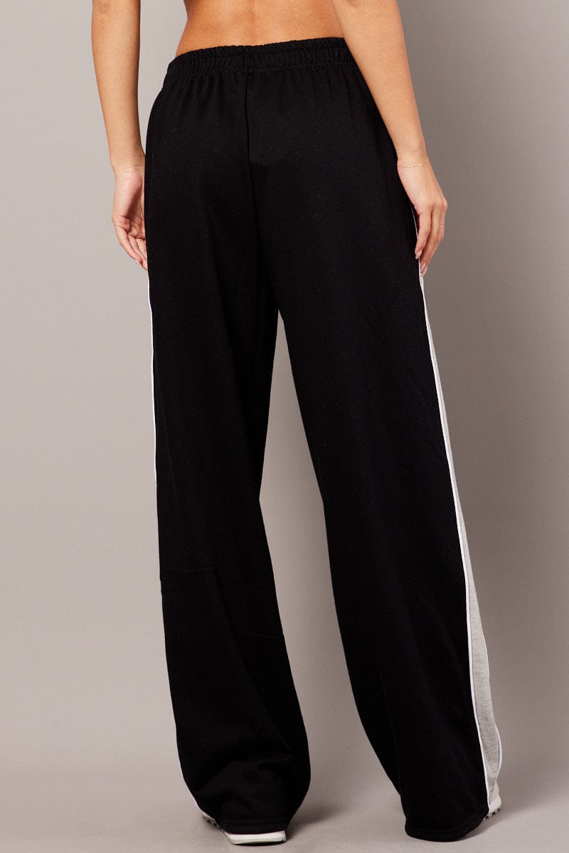 Black Track Pants Wide Leg Pants for Ally Fashion