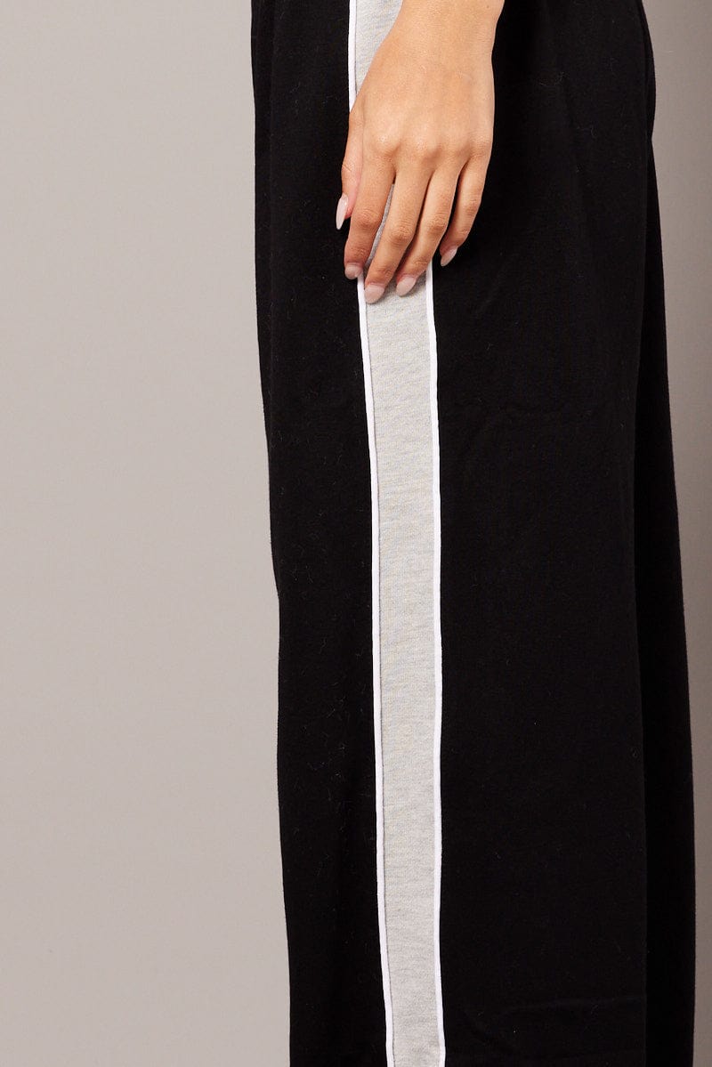 Black Track Pants Wide Leg Pants for Ally Fashion