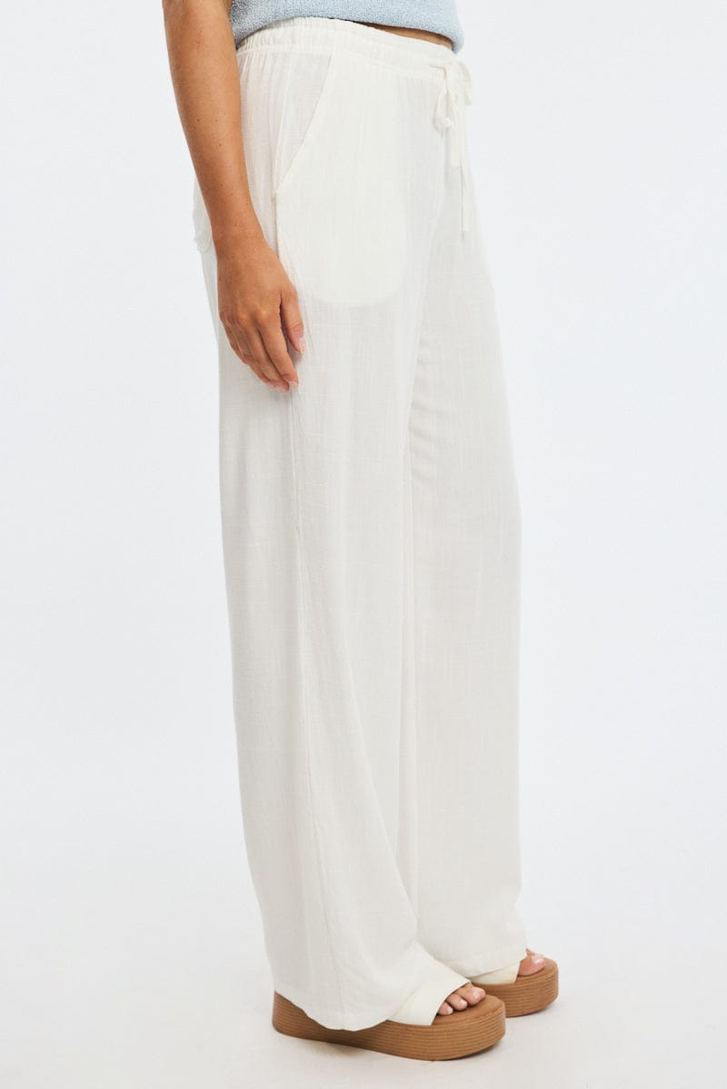 White Stripe Wide Leg Pants for Ally Fashion
