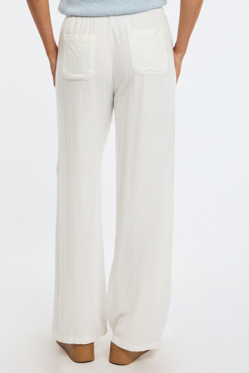 White Stripe Wide Leg Pants for Ally Fashion