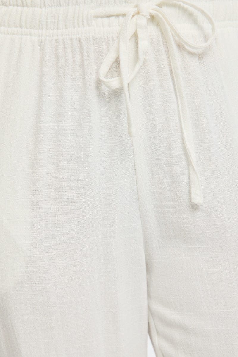 White Stripe Wide Leg Pants for Ally Fashion