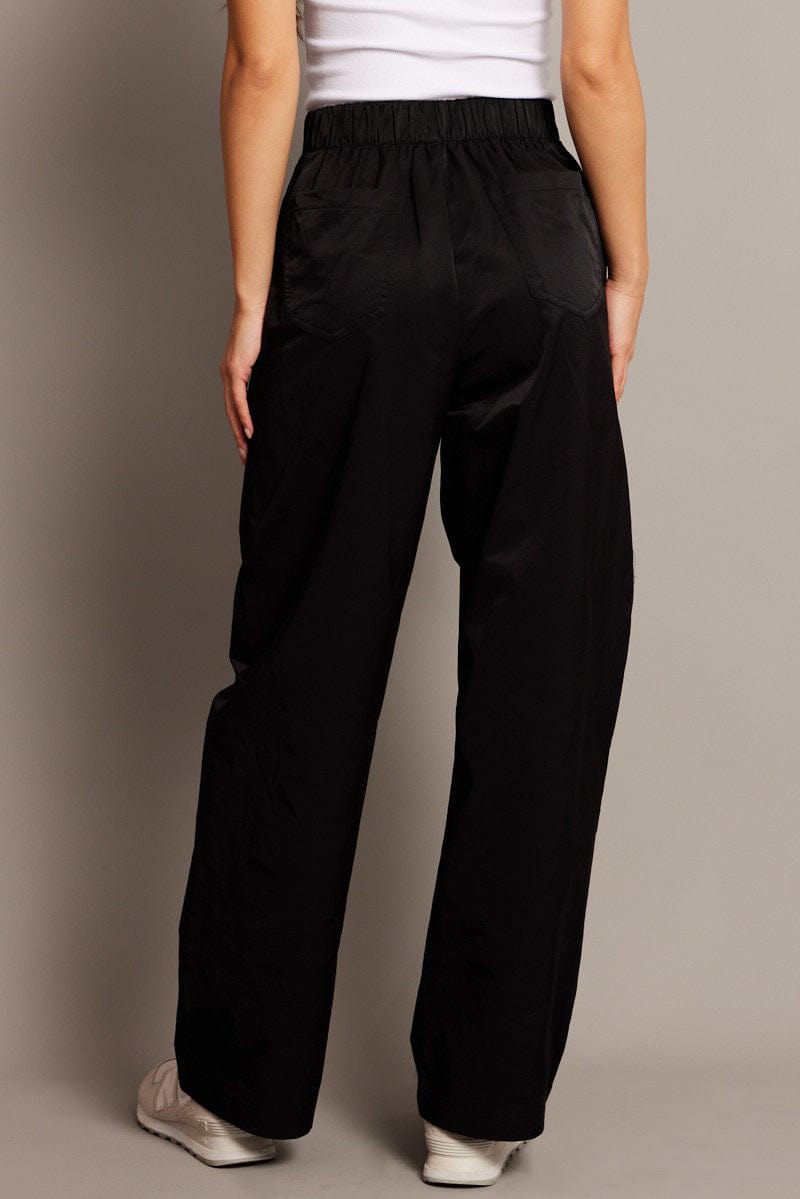 Black Wide Leg Pants Pleated Front for Ally Fashion