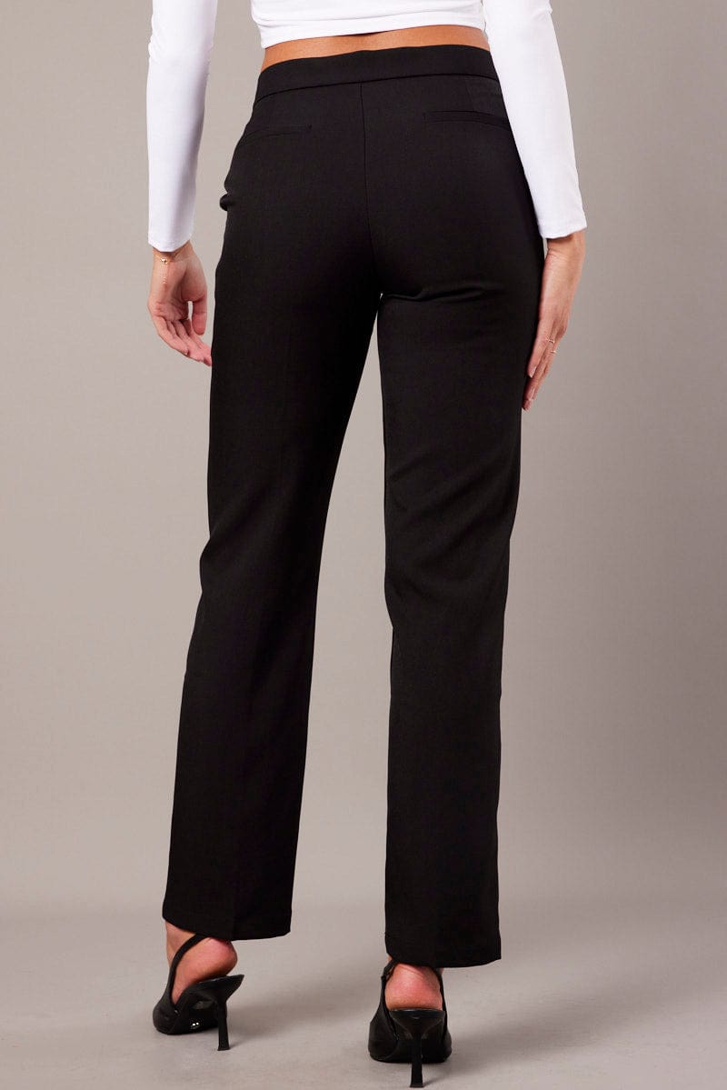 Black Slim Pants Mid Rise for Ally Fashion