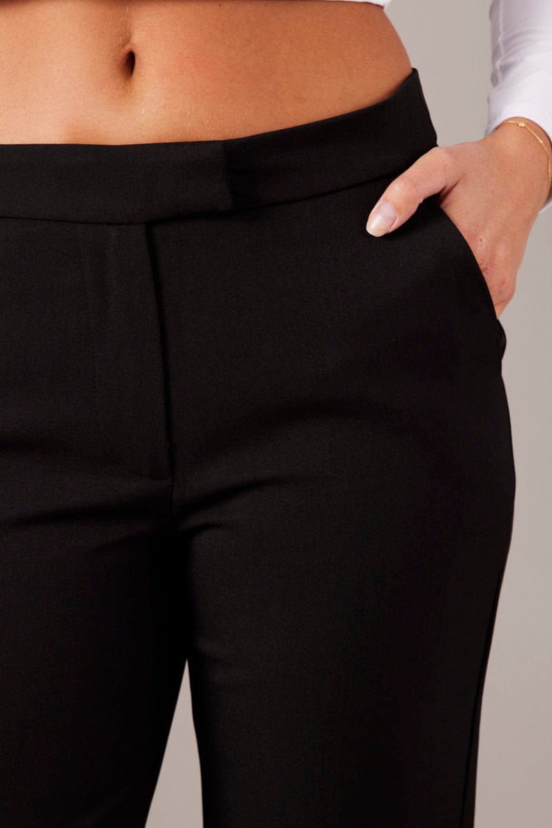 Black Slim Pants Mid Rise for Ally Fashion