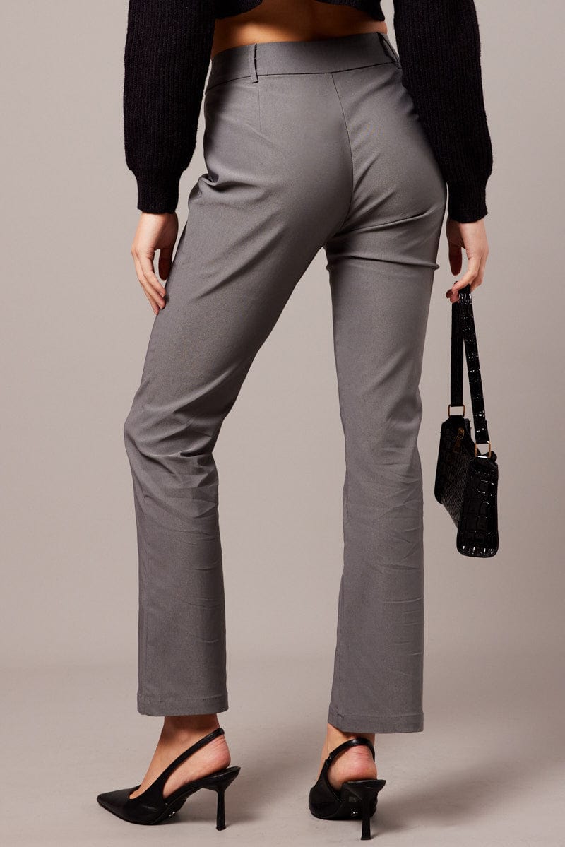 Grey Slim Pants Mid Rise for Ally Fashion