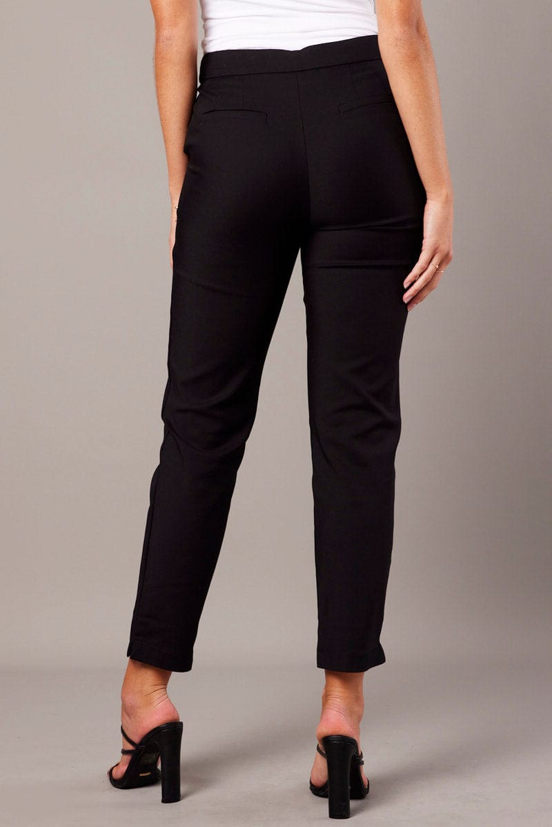 Black Slim Pants High Rise for Ally Fashion