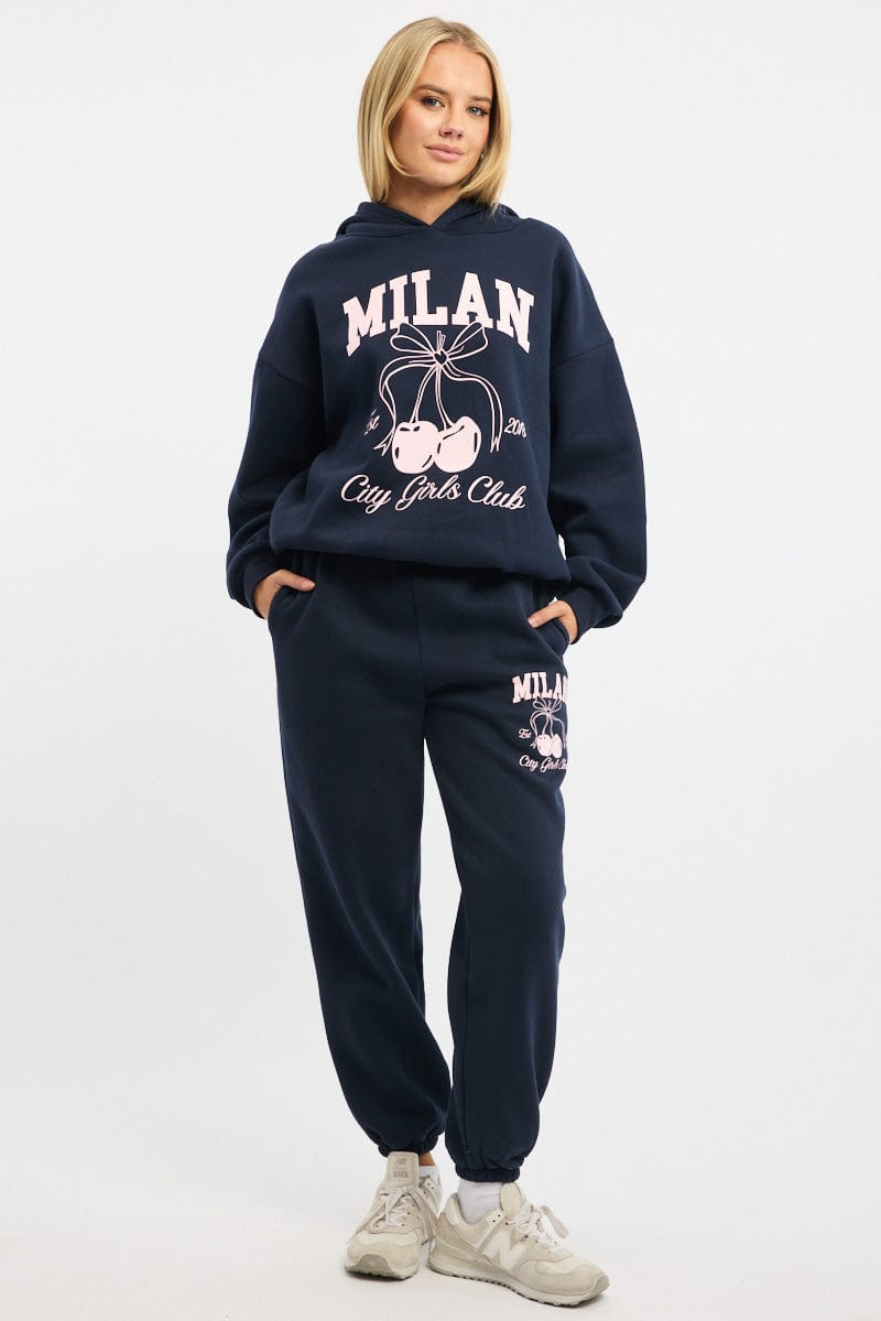 Blue Track Pants Jogger for Ally Fashion