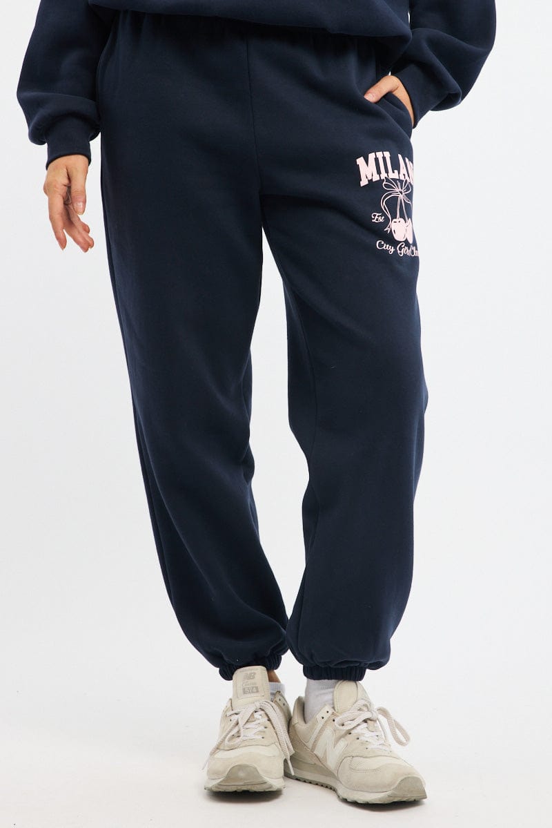 Blue Track Pants Jogger for Ally Fashion