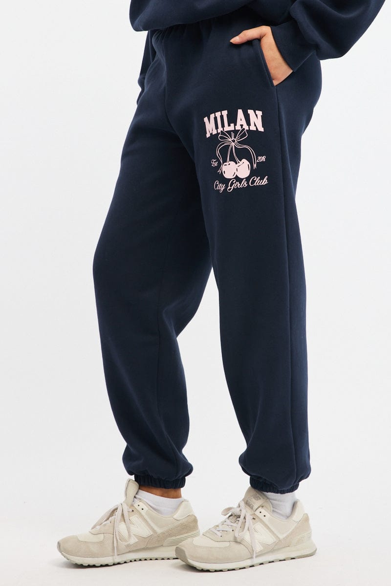 Blue Track Pants Jogger for Ally Fashion