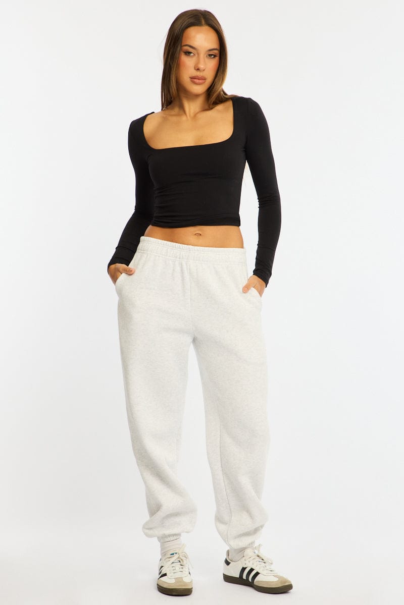Grey Track Pants Elasticated Waist for Ally Fashion