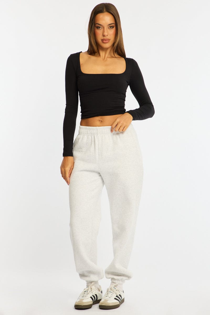 Grey Track Pants Elasticated Waist for Ally Fashion