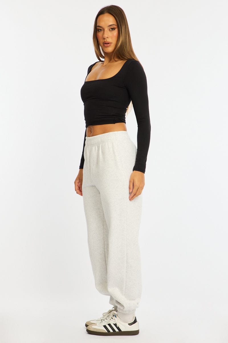 Grey Track Pants Elasticated Waist for Ally Fashion
