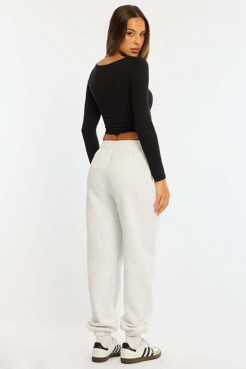 Grey Track Pants Elasticated Waist for Ally Fashion