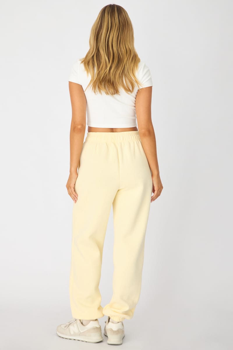 Yellow Track Pants Elasticated Waist for Ally Fashion