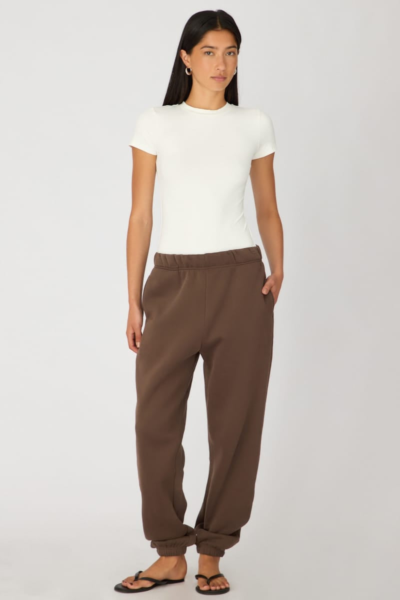 Brown Track Pants Elasticated Waist for Ally Fashion