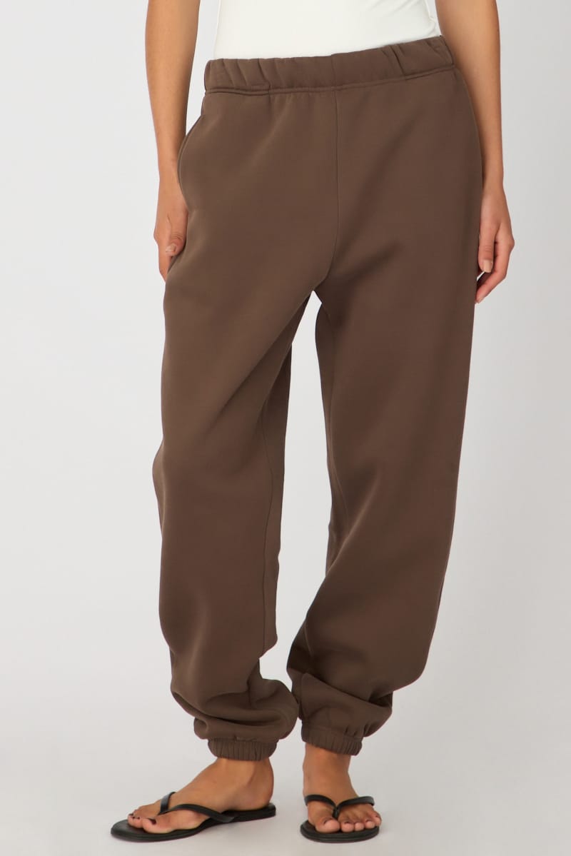 Brown Track Pants Elasticated Waist for Ally Fashion