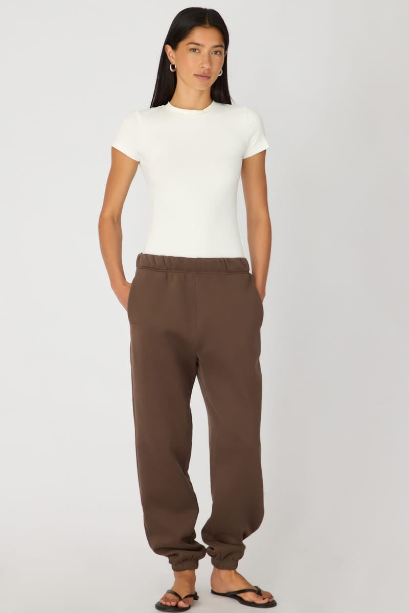 Brown Track Pants Elasticated Waist for Ally Fashion