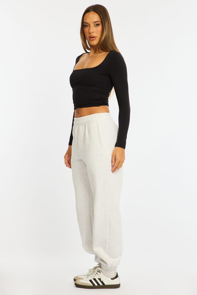 Grey Track Pants Elasticated Waist for Ally Fashion